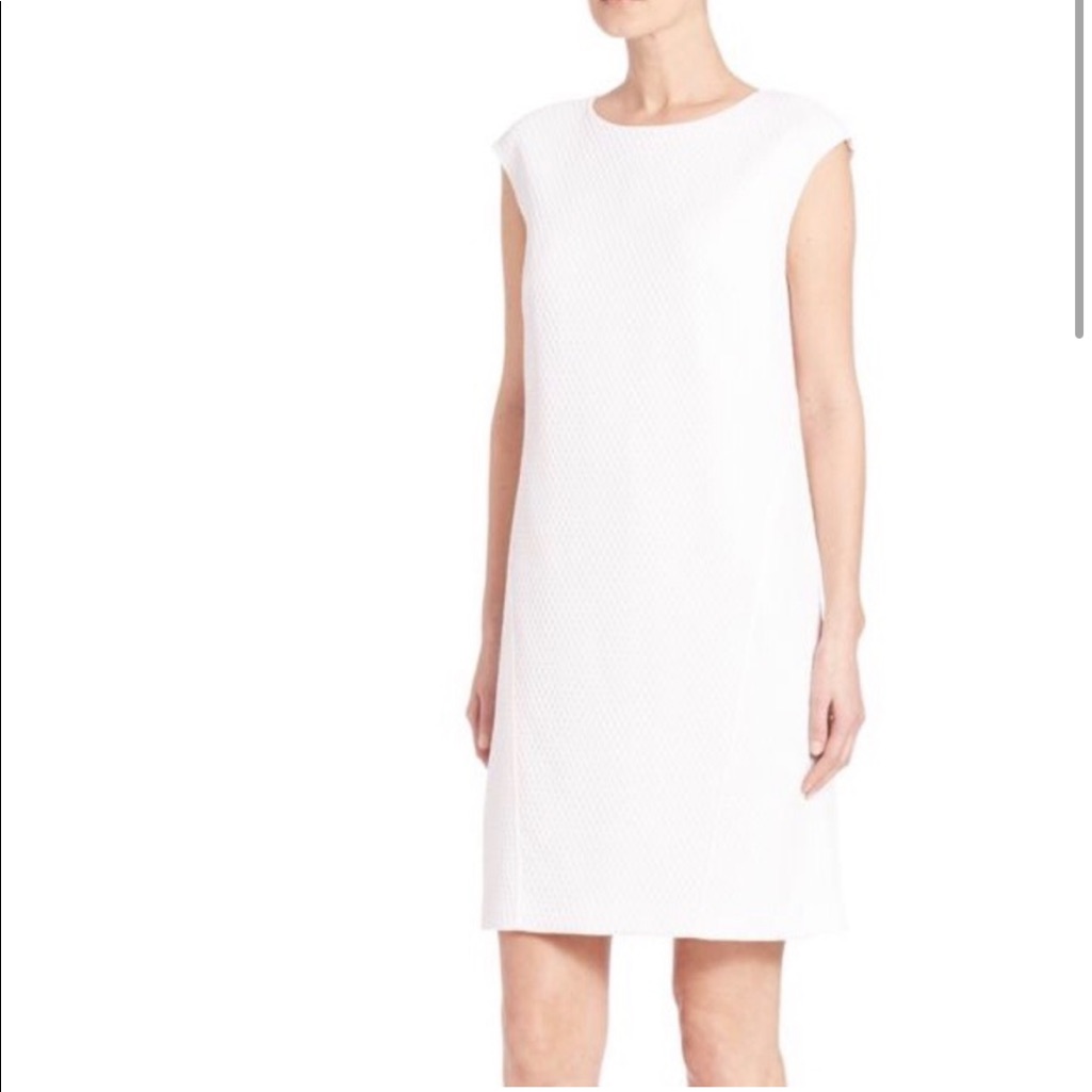 Lafayette 148 White Dottie Shift Dress